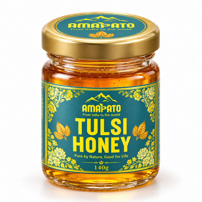 Amapato Tulsi Honey 140g (100% Pure Raw Honey, No Added Sugar)