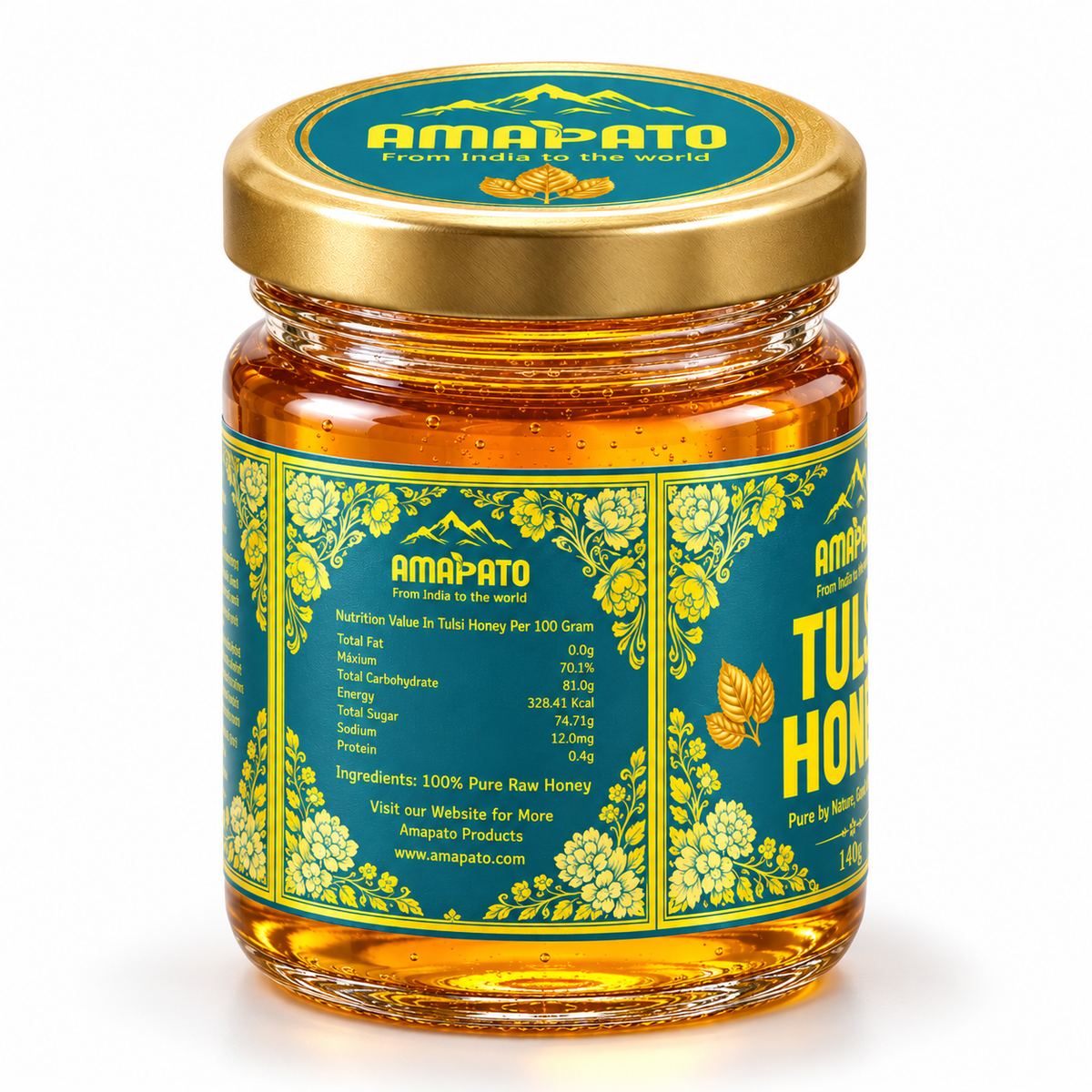 Amapato Tulsi Honey 650g (100% Pure Raw Honey, No Added Sugar)