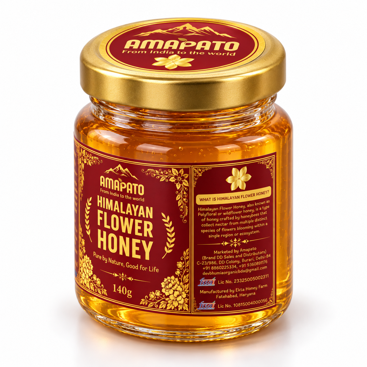 Amapato Himalayan Flower Honey 140g (100% Natural, No Added Sugar, No Preservatives)