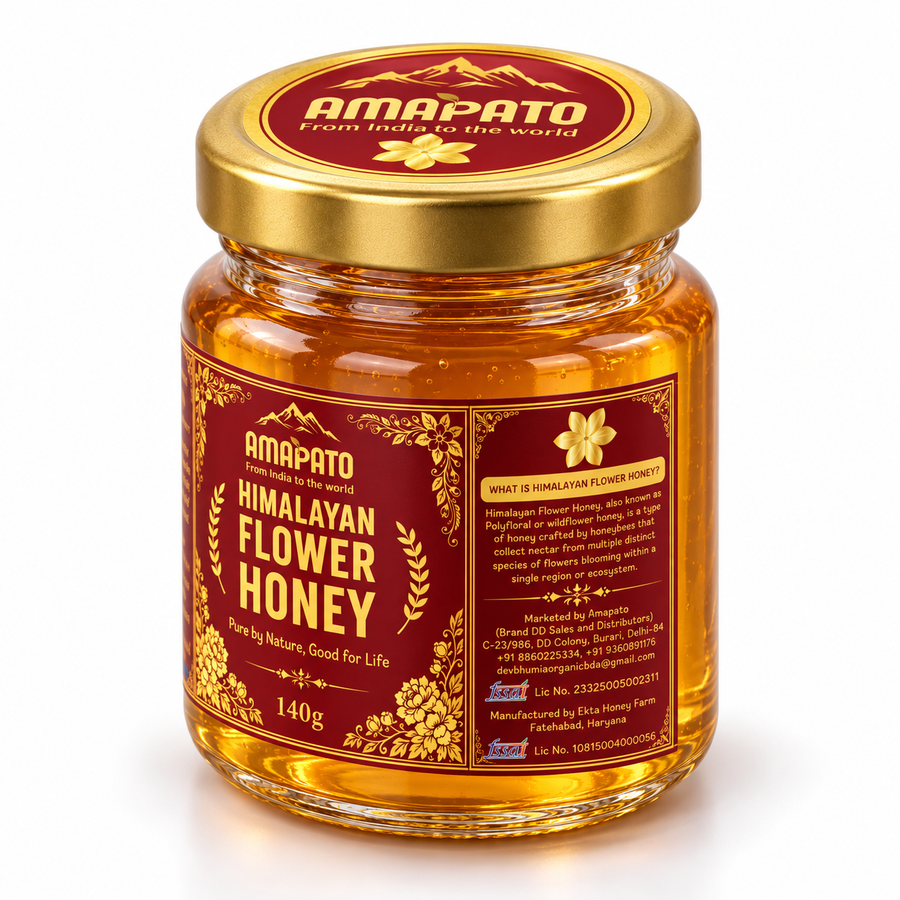 Amapato Himalayan Flower Honey 140g (100% Natural, No Added Sugar, No Preservatives)