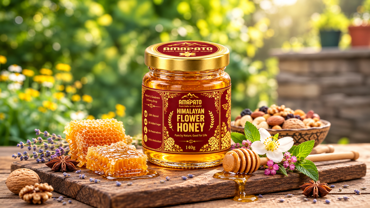 Amapato Himalayan Flower Honey 140g (100% Natural, No Added Sugar, No Preservatives)