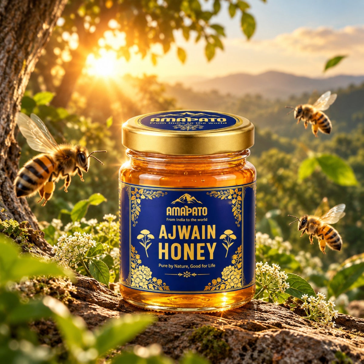 Amapato Pure Ajwain Honey, 40g (100% Natural, No Added Sugar, No Preservatives)
