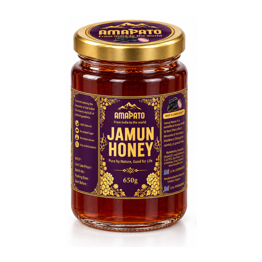 Amapato Jamun Honey 650g (100% Natural, No Added Sugar, No Preservatives)