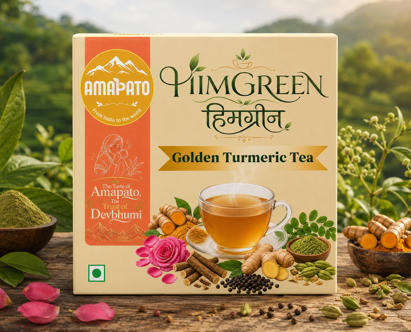HIMGREEN Golden Turmeric Tea – Golden Herbal Wellness Blend