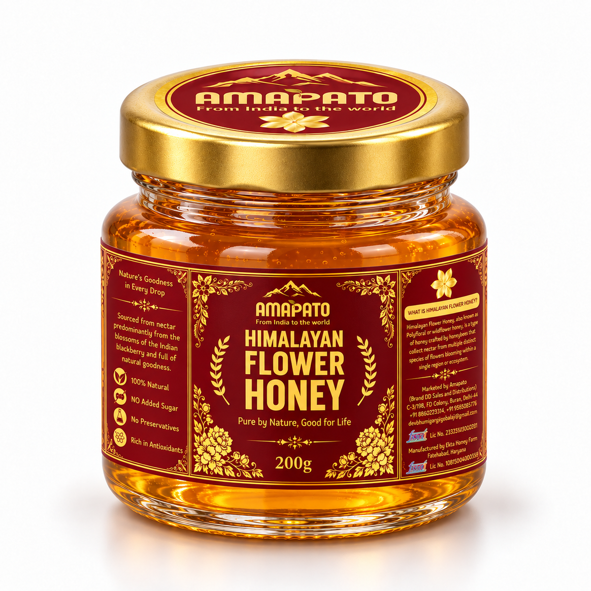 Amapato Himalayan Flower Honey 200g (100% Natural, No Added Sugar, No Preservatives)