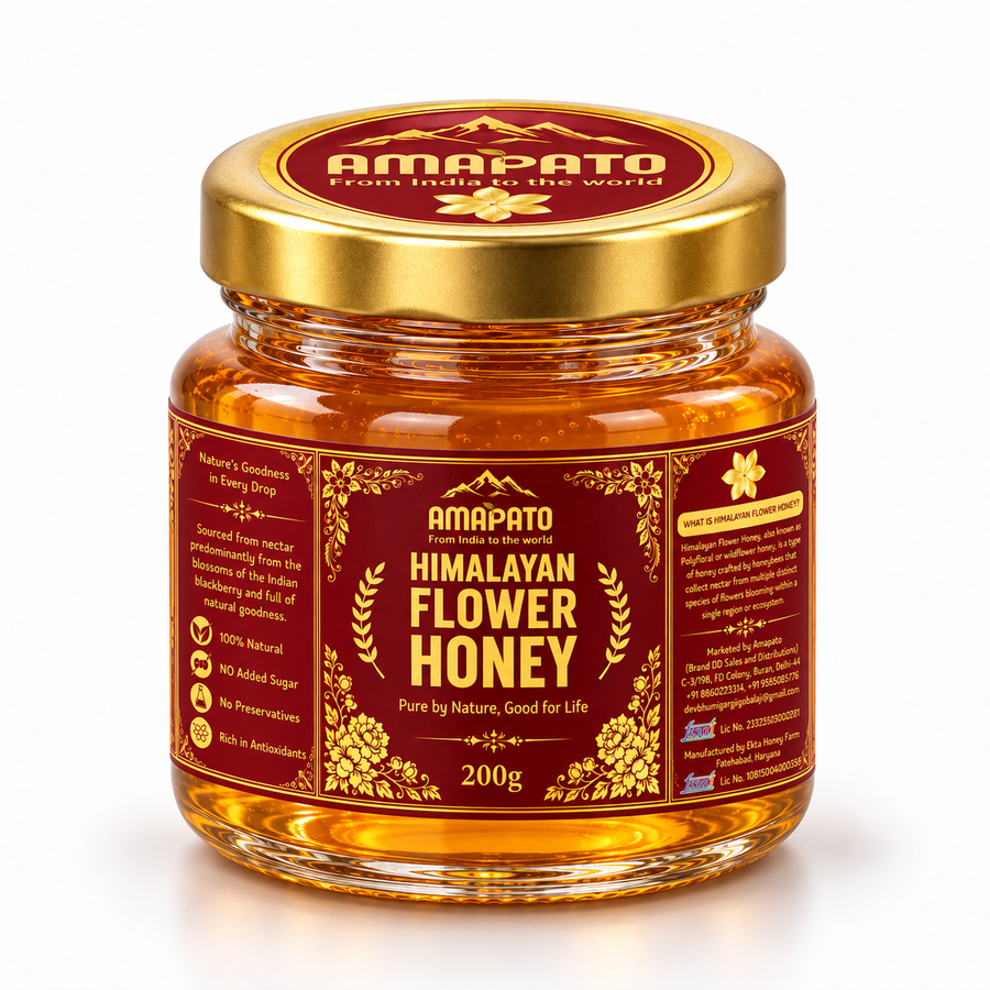 Amapato Himalayan Flower Honey 200g (100% Natural, No Added Sugar, No Preservatives)