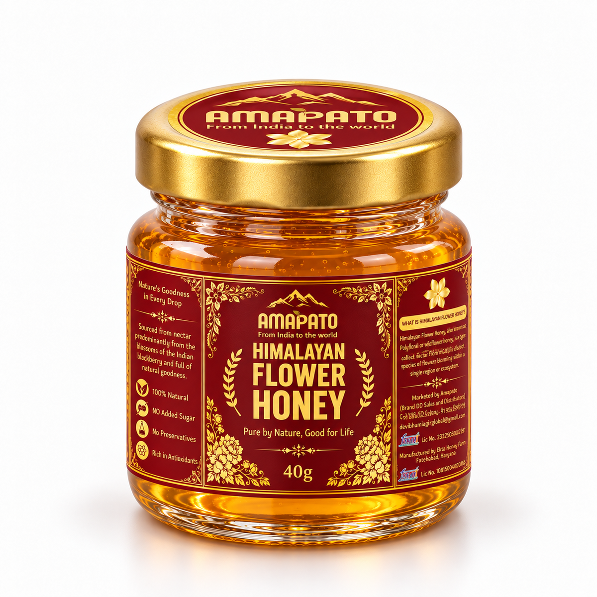 Amapato Himalayan Flower Honey 40g (100% Natural, No Added Sugar, No Preservatives)