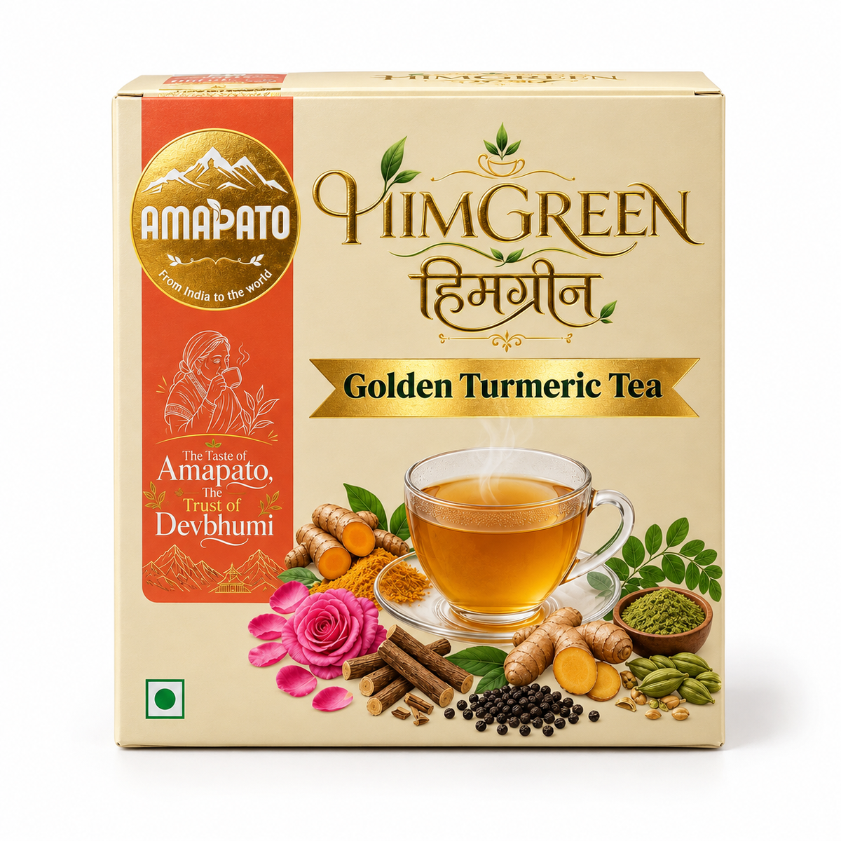 HIMGREEN Golden Turmeric Tea – Golden Herbal Wellness Blend