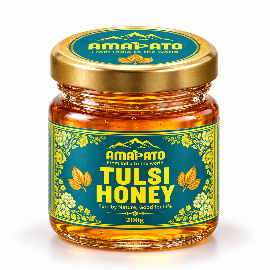 Amapato Tulsi Honey 200g (100% Pure Raw Honey, No Added Sugar)