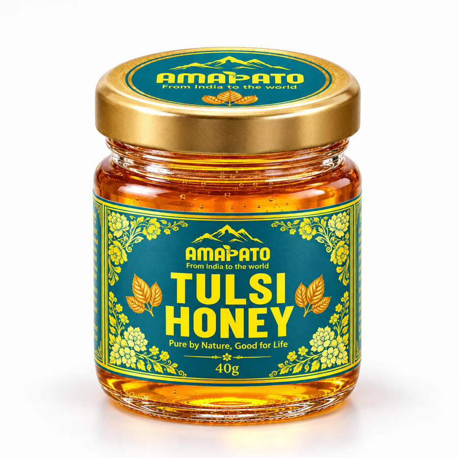 Amapato Tulsi Honey 40g (100% Pure Raw Honey, No Added Sugar)