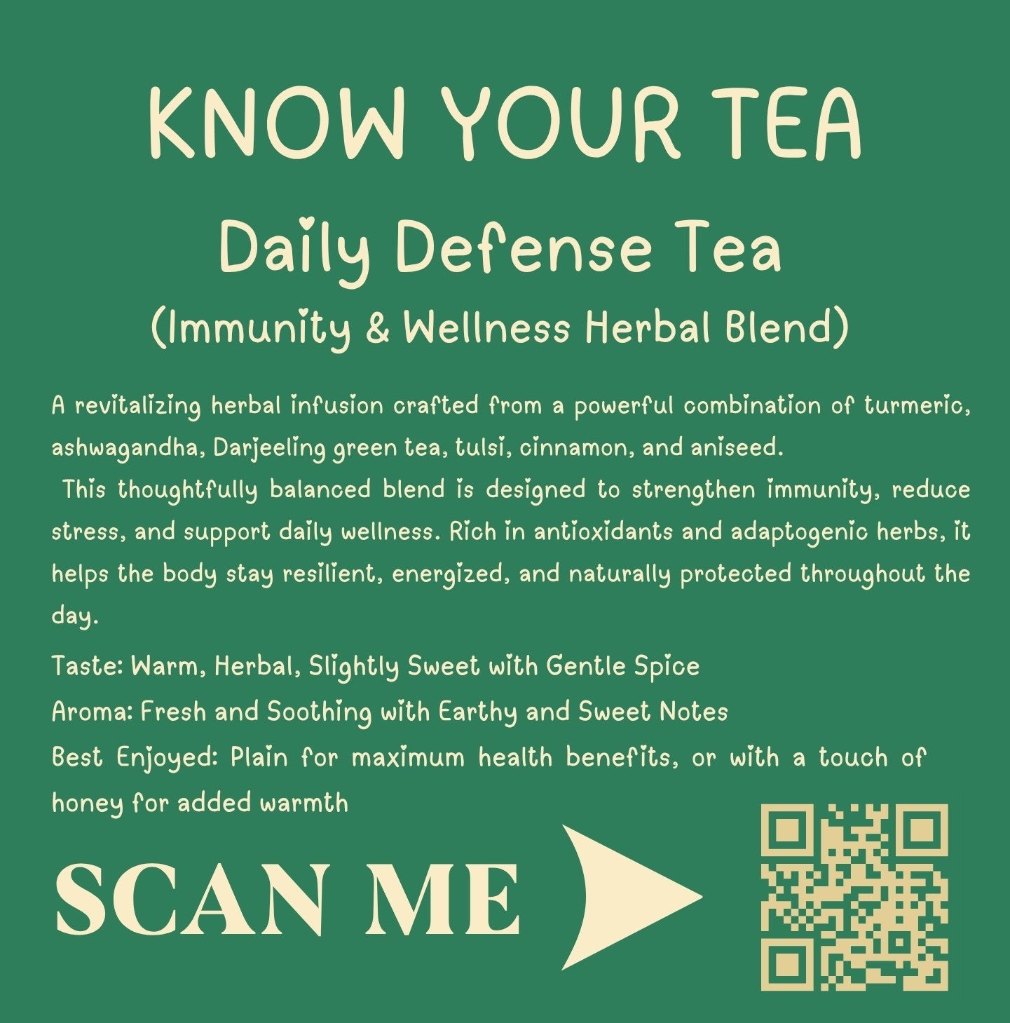 HIMGREEN Daily Defense Tea – Immunity & Wellness Herbal Blend