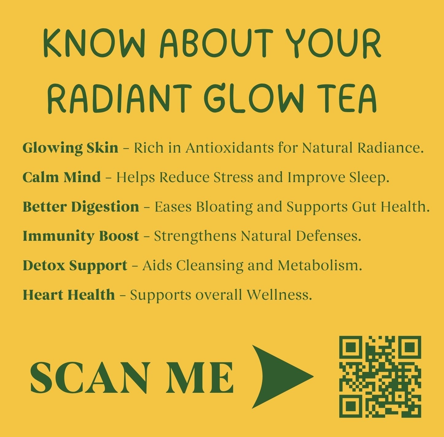 Amapato HimGreen Radiant Glow Tea – Premium Herbal Green Tea for Glowing Skin, Detox & Daily Wellness (10 Tea Bags)