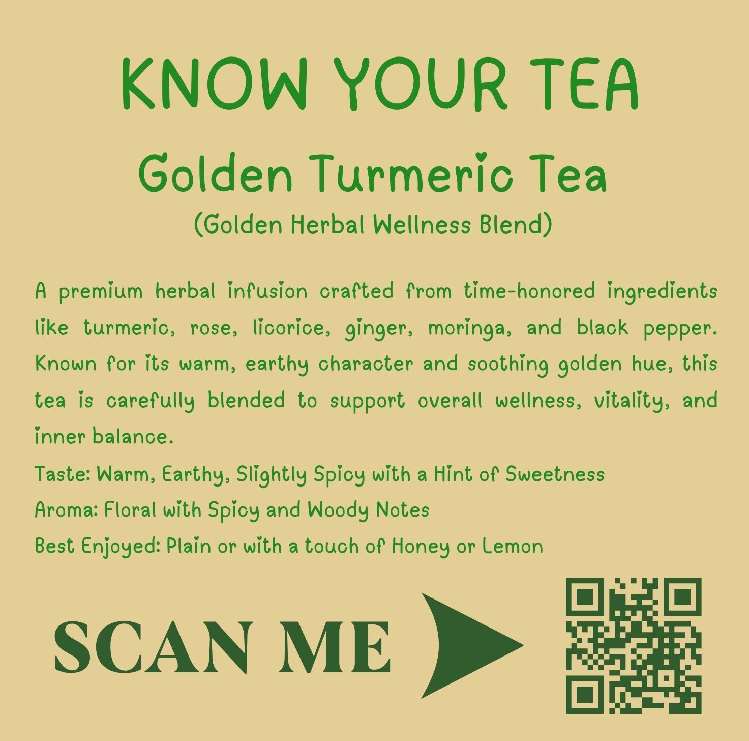 HIMGREEN Golden Turmeric Tea – Golden Herbal Wellness Blend